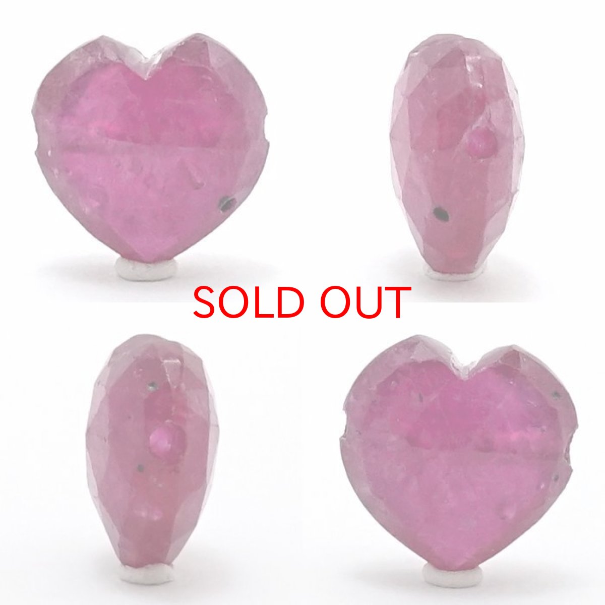 画像2: 天然石 ハート型ビーズ  ルビー 10×11mm ミャンマー産 【 一点もの 】 ハート型 横穴貫通 穴あき ビーズ ハート オリジナルアクセサリー ハンドメイド材料 【 一粒売り 】 天然石 パワーストーン カラーストーン (2)