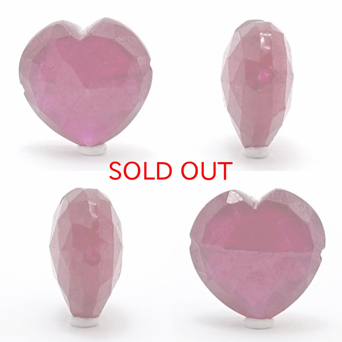 画像2: 【BLACK FRIDAY対象】 天然石 ハート型ビーズ  ルビー 12×12mm ミャンマー産 【 一点もの 】 ハート型 横穴貫通 穴あき ビーズ ハート オリジナルアクセサリー ハンドメイド材料 【 一粒売り 】 天然石 パワーストーン カラーストーン (2)