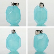 画像3: 【 ラフストーン 】 シーブルーカルセドニー ペンダントトップ ブラジル産 Sea Blue chalcedony 日本製 自社製 原石 ペンダント ネックレス トップ 天然石 パワーストーン カラーストーン (3)