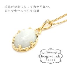 画像1: 【 日本の石 】 糸魚川翡翠 ペンダントトップ 新潟県産 Itoigawa Jade 翡翠 ひすい ヒスイ 日本製 ゴールド ネックレス トップ お守り 天然石 パワーストーン 日本銘石 カラーストーン　K18 メッキ (1)