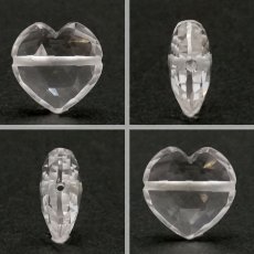 画像2: 天然石 ハート型ビーズ 水晶 12×12mm ブラジル産 クリスタル 【 一点もの 】ハート型 横穴貫通 穴あき ビーズ ハート オリジナルアクセアリー ハンドメイド材料 【 一粒売り 】 パワーストーン お守り 浄化 カラーストーン (2)