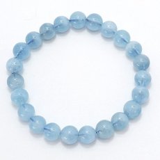 画像4: 【 一点もの 】 ホワイトクラウドアクアマリン ブレスレット 8mm ブラジル産 White Cloud Aquamarine アクアマリン 3月 誕生石 天然石 パワーストーン カラーストーン (4)