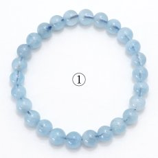 画像2: 【 一点もの 】 ホワイトクラウドアクアマリン ブレスレット 7mm ブラジル産 White Cloud Aquamarine アクアマリン 3月 誕生石 天然石 パワーストーン カラーストーン (2)