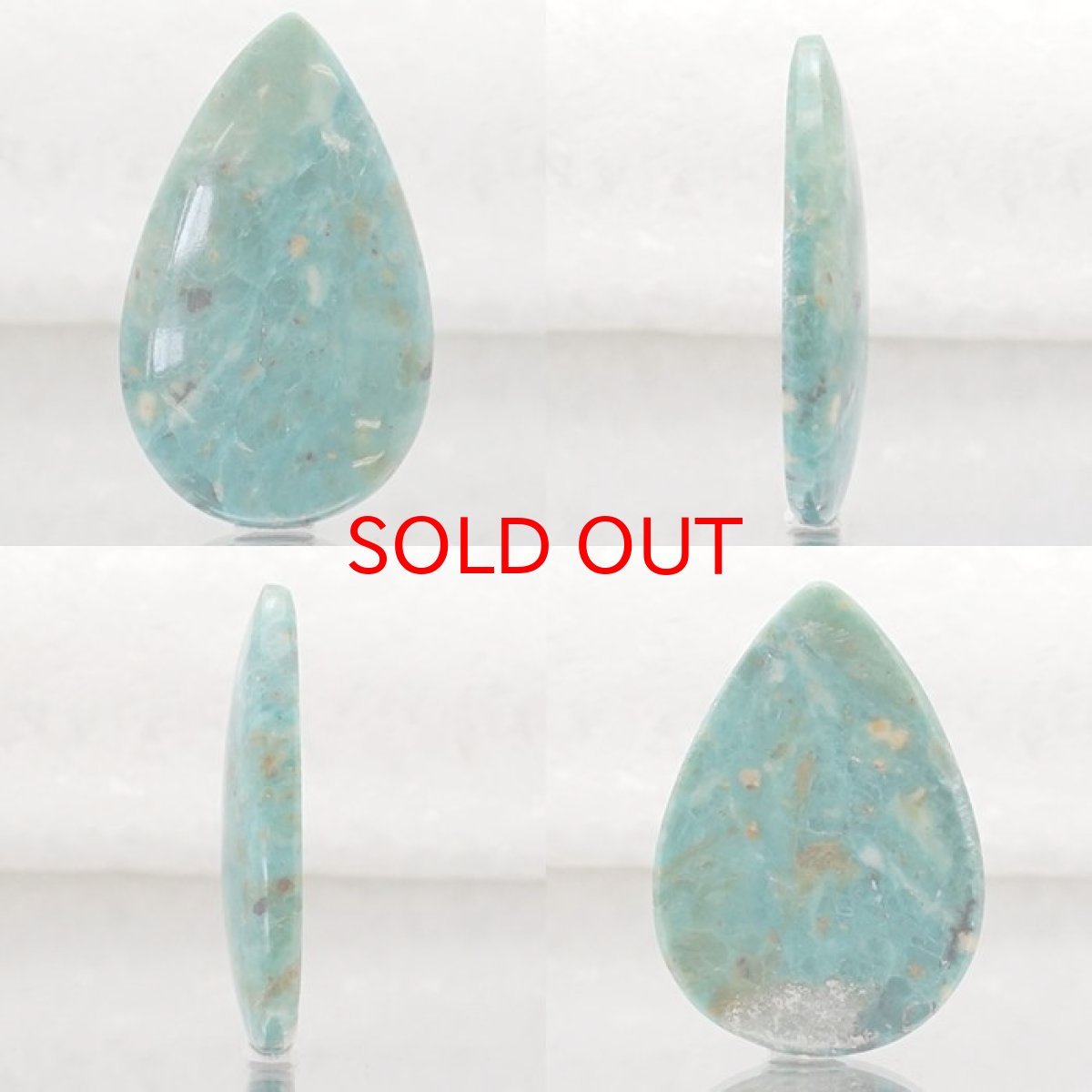 画像2: 【一点物】オパリーナ ルース 16.1ct  ペルー産 ペアーシェイプ 雫型 アンデスオパール ブルーオパール コモンオパール 天然石 パワーストーン ギフト プレゼント カラーストーン (2)