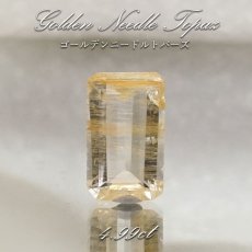 画像1: 【 一点もの 】ゴールデンニードルトパーズ ルース 4.99ct ブラジル産 Golden Needle Topaz トパーズ 11月 誕生石 希少石 レア 天然石 パワーストーン カラーストーン (1)