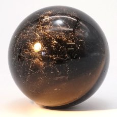 画像4: 【 一点物 】 黒平水晶 丸玉 50mm 176g 山梨県産 黒水晶 Kurobera Quartz お守り 浄化 国産水晶 天然石 パワーストーン 日本銘石 カラーストーン (4)