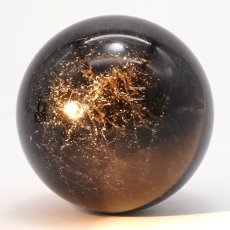 画像2: 【 一点物 】 黒平水晶 丸玉 50mm 176g 山梨県産 黒水晶 Kurobera Quartz お守り 浄化 国産水晶 天然石 パワーストーン 日本銘石 カラーストーン (2)