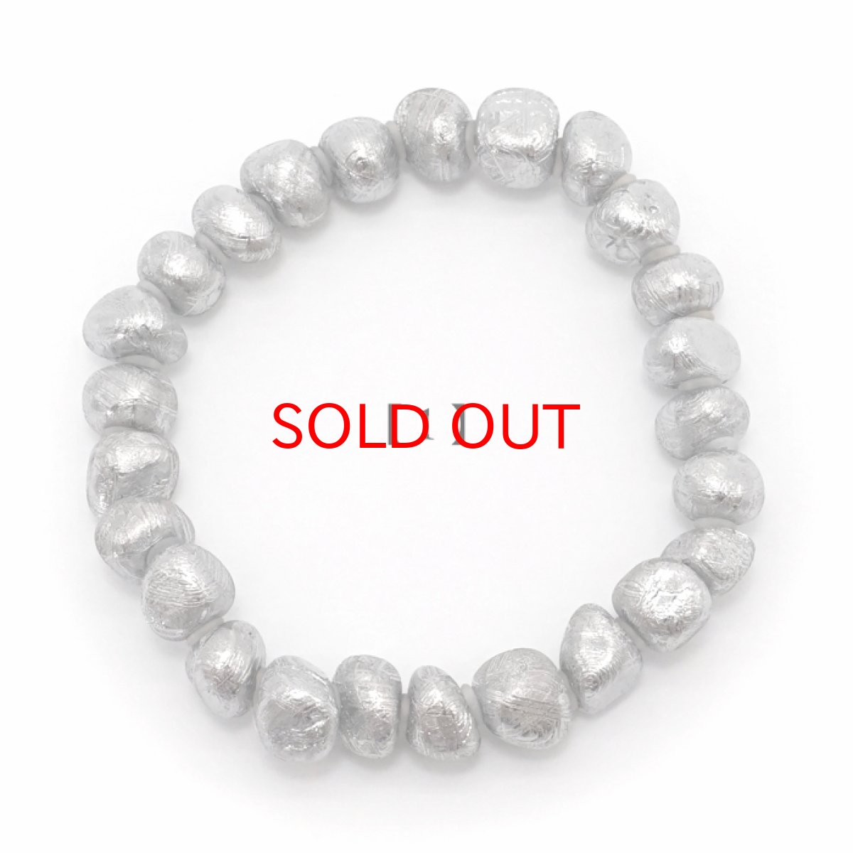 画像2: 【一点物】 ギベオンブレスレット タンブル型 ギベオン メッキ加工 ナミビア産 宇宙のパワー 隕石 チャネリング 浄化 天然石 パワーストーン カラーストーン (2)