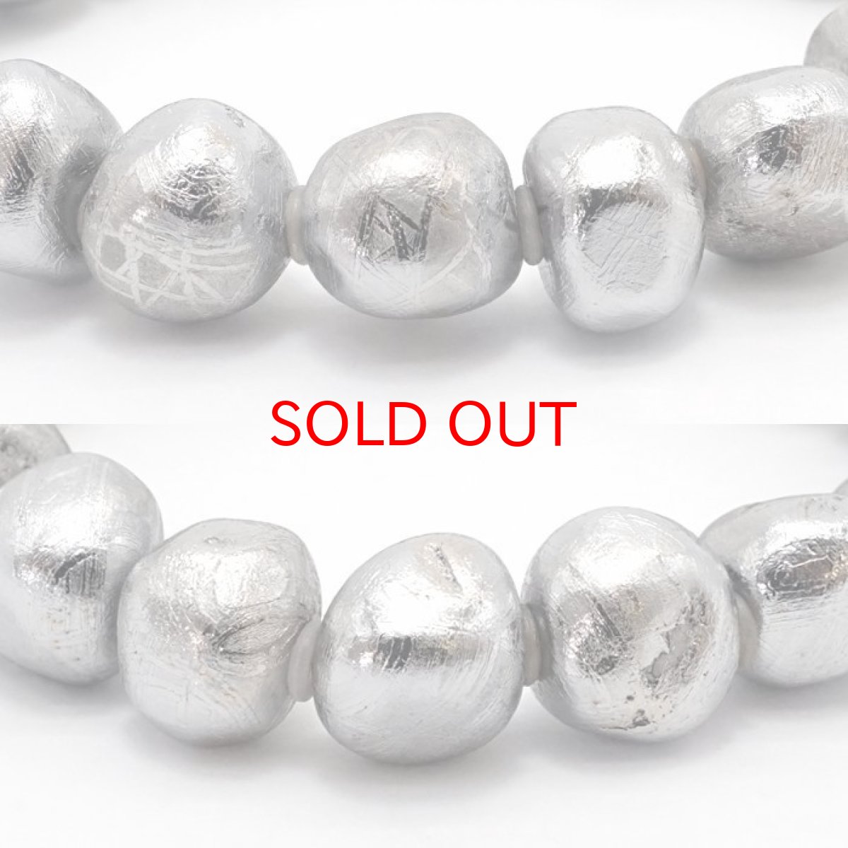 画像2: 【一点物】 ギベオンブレスレット タンブル型 ギベオン メッキ加工 ナミビア産 宇宙のパワー 隕石 チャネリング 浄化 天然石 パワーストーン カラーストーン (2)