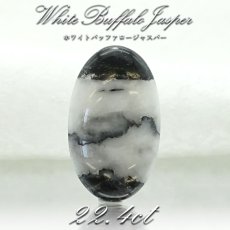 画像1: 【一点物】ホワイトバッファロージャスパー ルース 22.43ct インド産 White Buffalo Jasper 天然石 パワーストーン カラーストーン (1)