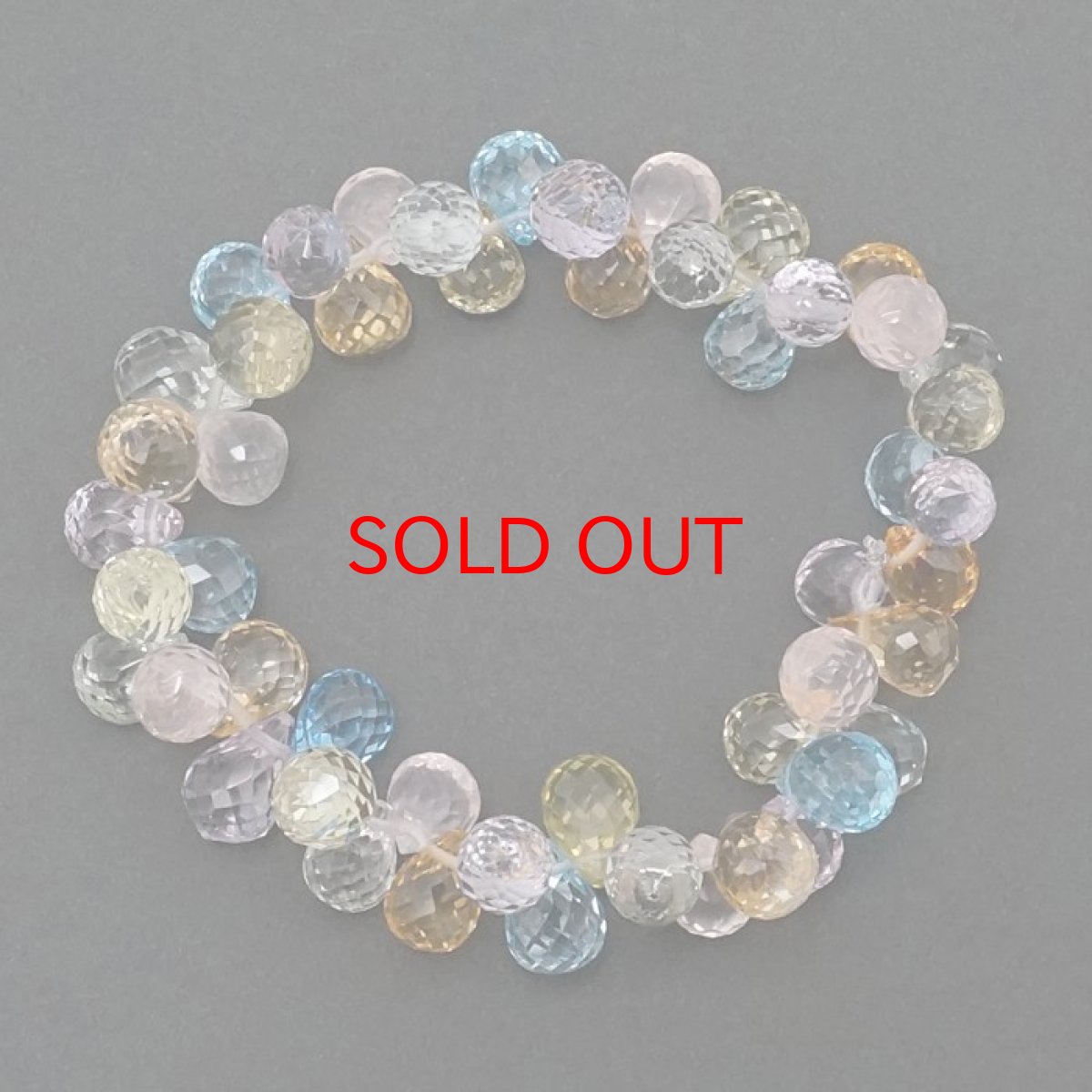 画像4: マルチカラー ドロップカット ブレスレット 10mm ミックスストーン ローズクォーツ アメジスト シトリン グリーン レモンクォーツ ブルートパーズ 天然石 パワーストーン カラーストーン (4)