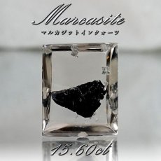 画像1: 【 一点もの 】 マルカジットインクォーツ ルース 15.60ct ブラジル産 marcasite マーカサイトインクォーツ 水晶 マルカジット 裸石 希少石 天然石 パワーストーン カラーストーン (1)