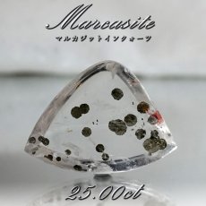 画像1: 【 一点もの 】 マルカジットインクォーツ ルース 25.00ct ブラジル産 marcasite マーカサイトインクォーツ 水晶 マルカジット 裸石 希少石 天然石 パワーストーン カラーストーン (1)