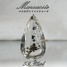 画像1: 【 一点もの 】 マルカジットインクォーツ ルース 59.15ct ブラジル産 marcasite マーカサイトインクォーツ 水晶 マルカジット 裸石 希少石 天然石 パワーストーン カラーストーン (1)