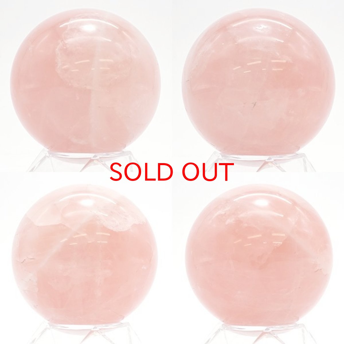 画像2: 【一点もの】ローズクォーツ 80mm 丸玉 ブラジル産 Rose Quartz  天然石 パワーストーン カラーストーン (2)