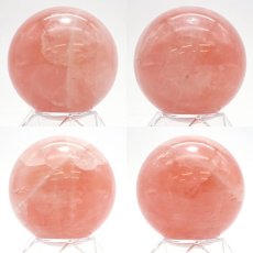 画像2: 【一点もの】ローズクォーツ 80mm 丸玉 ブラジル産 Rose Quartz  天然石 パワーストーン カラーストーン (2)