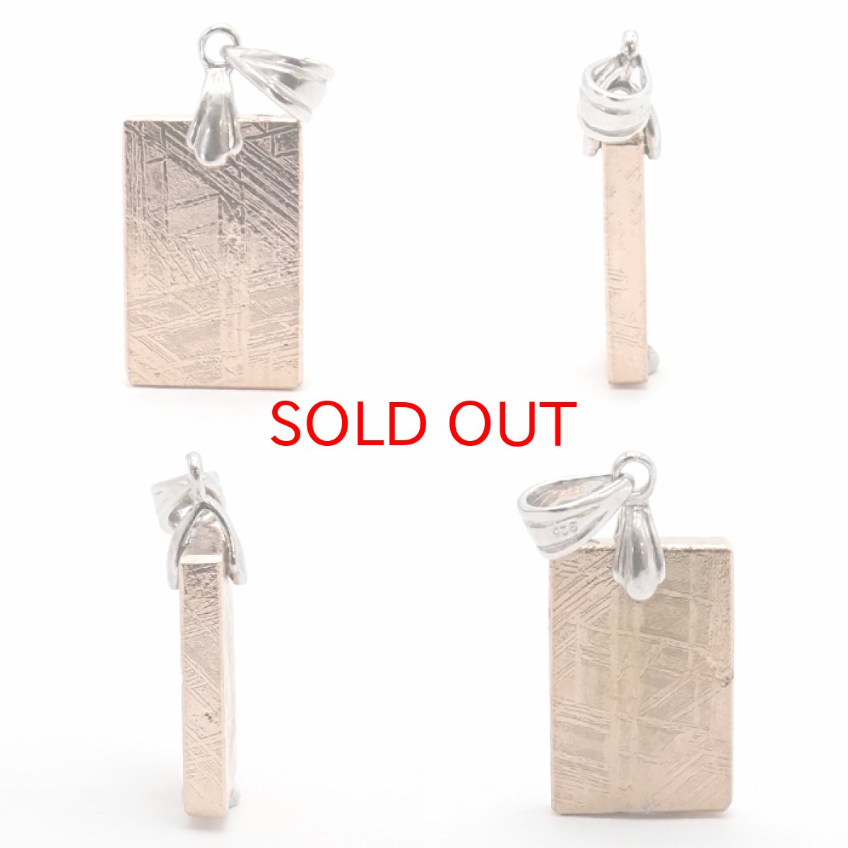 画像2: 【一点物】 ギベオン ペンダントトップ ピンクゴールド プレート ナミビア産 SV925 日本製 メッキ加工 宇宙のパワー 隕石 チャネリング 浄化 天然石 パワーストーン カラーストーン (2)