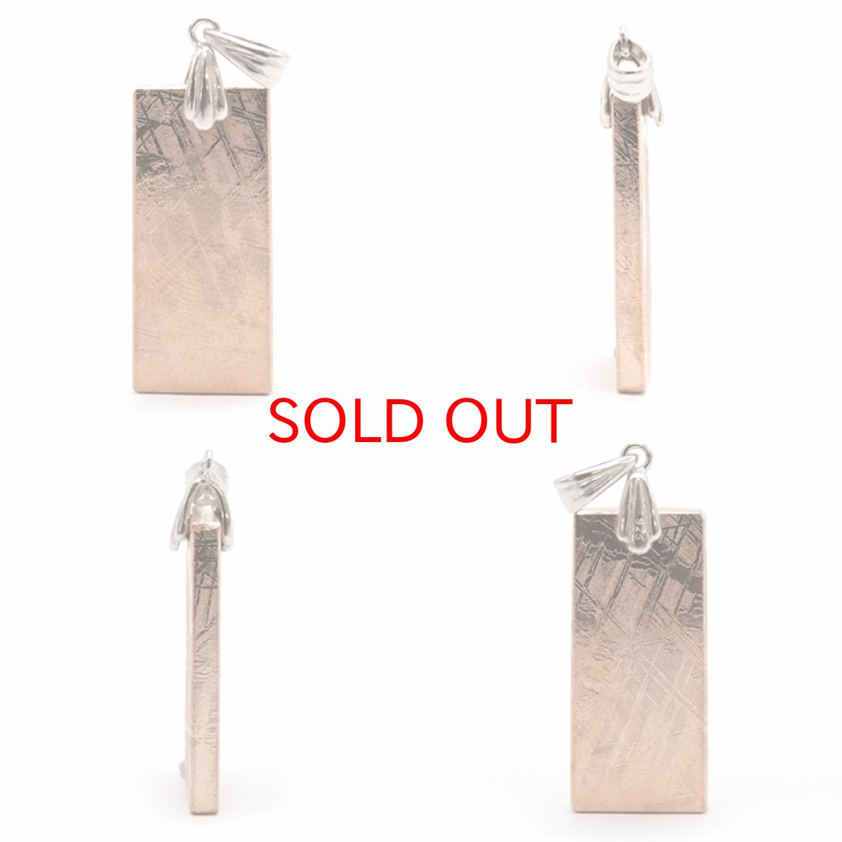 画像2: 【一点物】 ギベオン ペンダントトップ ピンクゴールド プレート ナミビア産 SV925 日本製 メッキ加工 宇宙のパワー 隕石 チャネリング 浄化 天然石 パワーストーン カラーストーン (2)