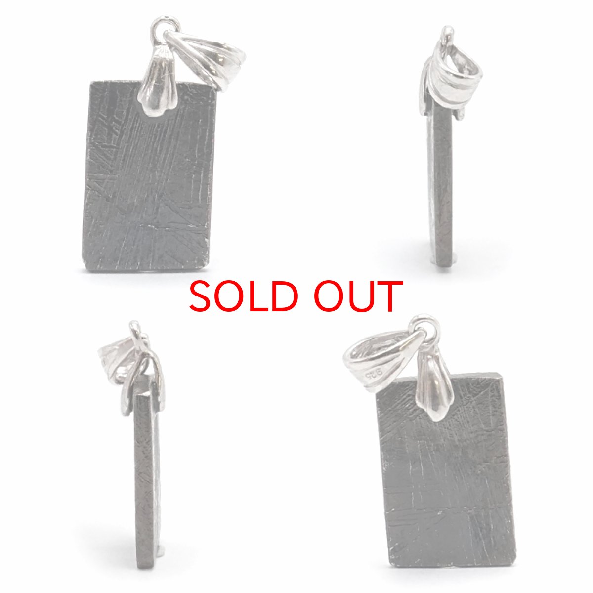 画像2: 【20%OFFセール】 【一点物】 ギベオン ペンダントトップ ブラック プレート ナミビア産 SV925 日本製 メッキ加工 宇宙のパワー 隕石 チャネリング 浄化 天然石 パワーストーン カラーストーン (2)