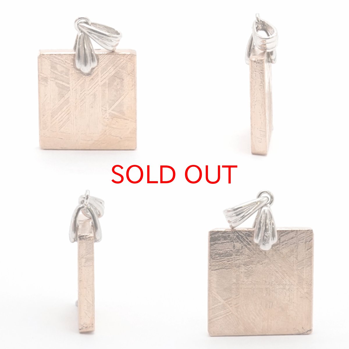 画像2: 【一点物】 ギベオン ペンダントトップ ピンクゴールド プレート ナミビア産 SV925 日本製 メッキ加工 宇宙のパワー 隕石 チャネリング 浄化 天然石 パワーストーン カラーストーン (2)