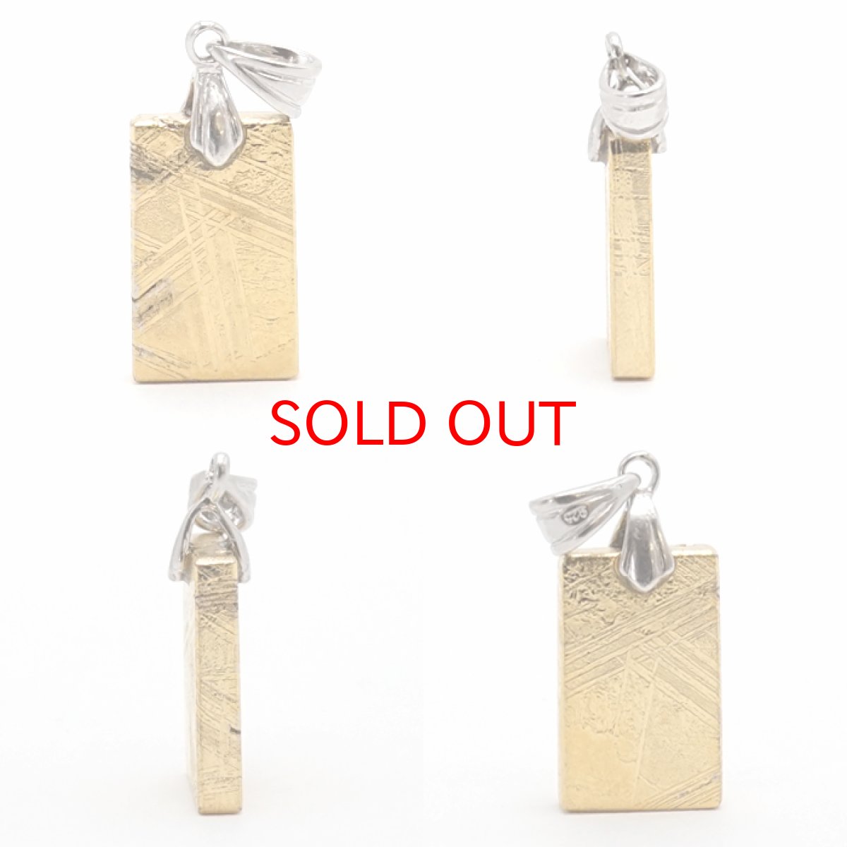 画像2: 【一点物】 ギベオン ペンダントトップ ゴールド プレート ナミビア産 SV925 日本製 メッキ加工 宇宙のパワー 隕石 チャネリング 浄化 天然石 パワーストーン カラーストーン (2)