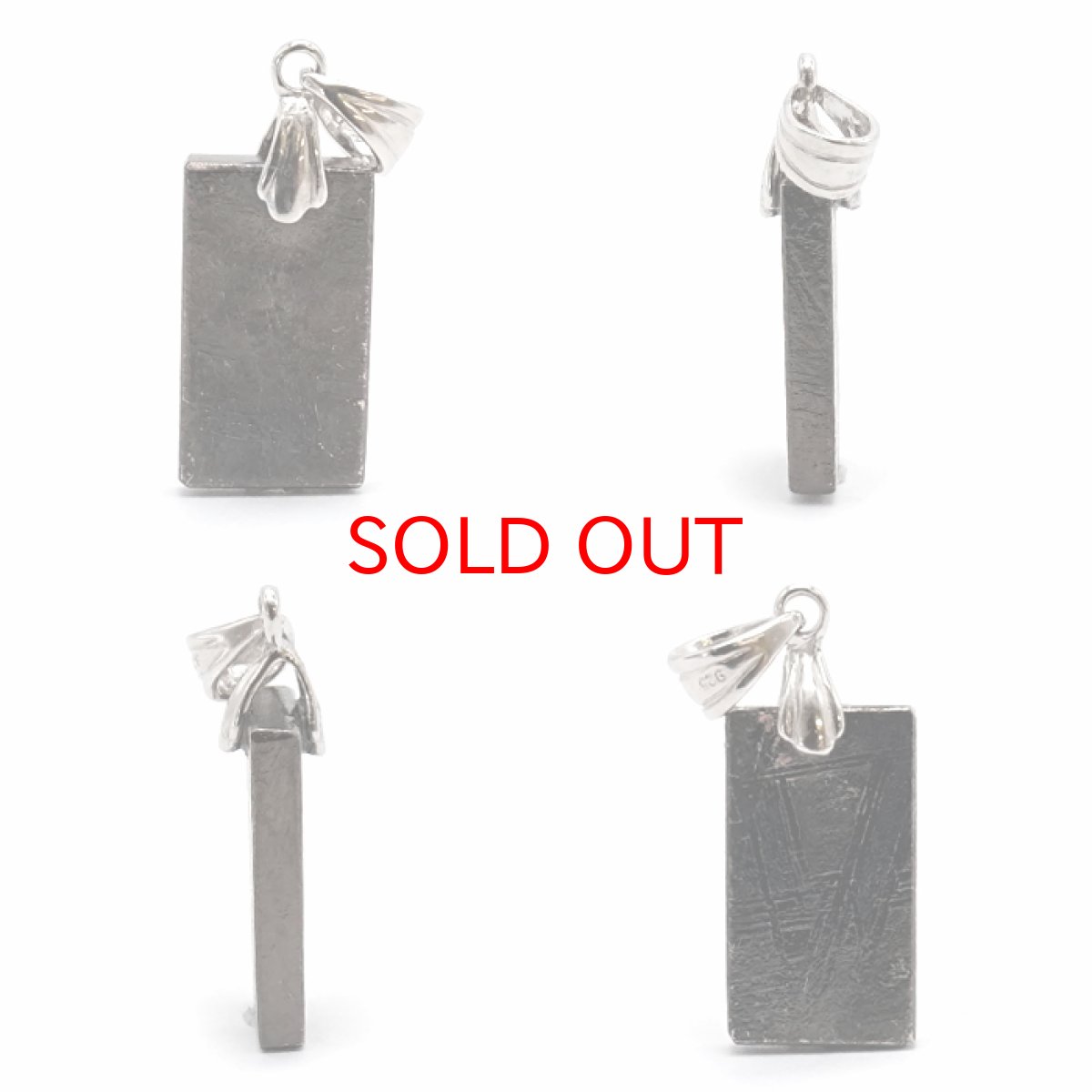 画像2: 【一点物】 ギベオン ペンダントトップ ブラック プレート ナミビア産 SV925 日本製 メッキ加工 宇宙のパワー 隕石 チャネリング 浄化 天然石 パワーストーン カラーストーン (2)