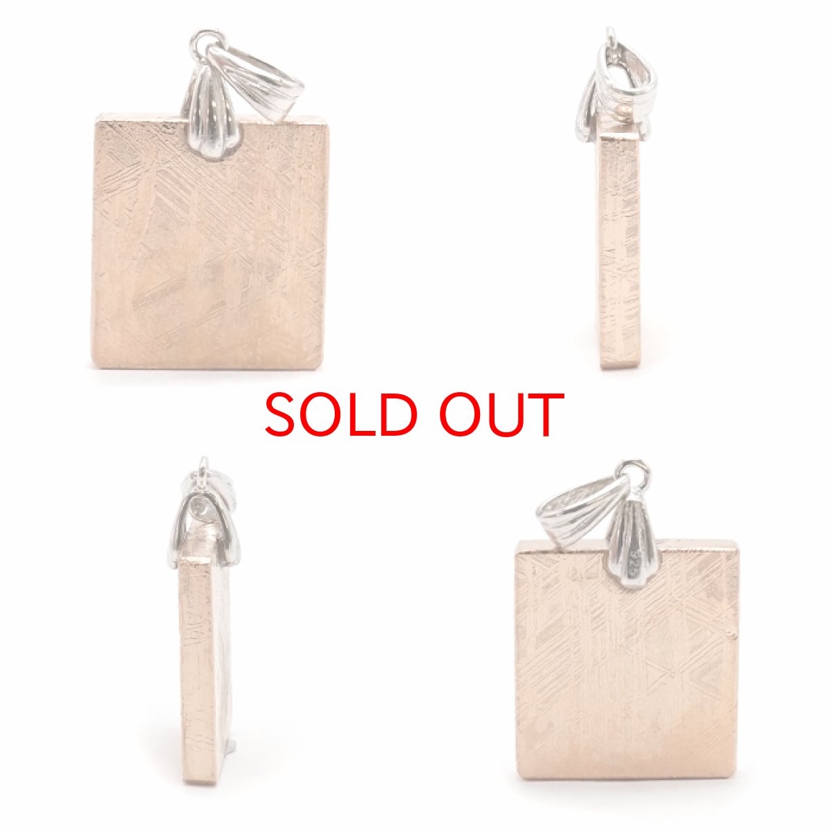 画像2: 【一点物】 ギベオン ペンダントトップ ピンクゴールド プレート ナミビア産 SV925 日本製 メッキ加工 宇宙のパワー 隕石 チャネリング 浄化 天然石 パワーストーン カラーストーン (2)