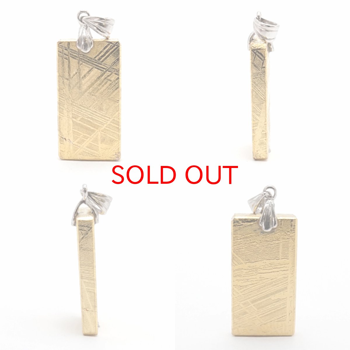 画像2: 【一点物】 ギベオン ペンダントトップ ゴールド プレート ナミビア産 SV925 日本製 メッキ加工 宇宙のパワー 隕石 チャネリング 浄化 天然石 パワーストーン カラーストーン (2)