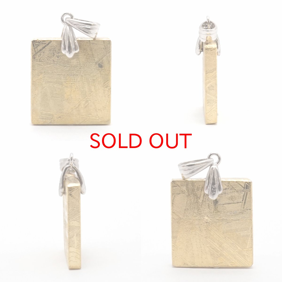 画像2: 【一点物】 ギベオン ペンダントトップ ゴールド プレート ナミビア産 SV925 日本製 メッキ加工 宇宙のパワー 隕石 チャネリング 浄化 天然石 パワーストーン カラーストーン (2)