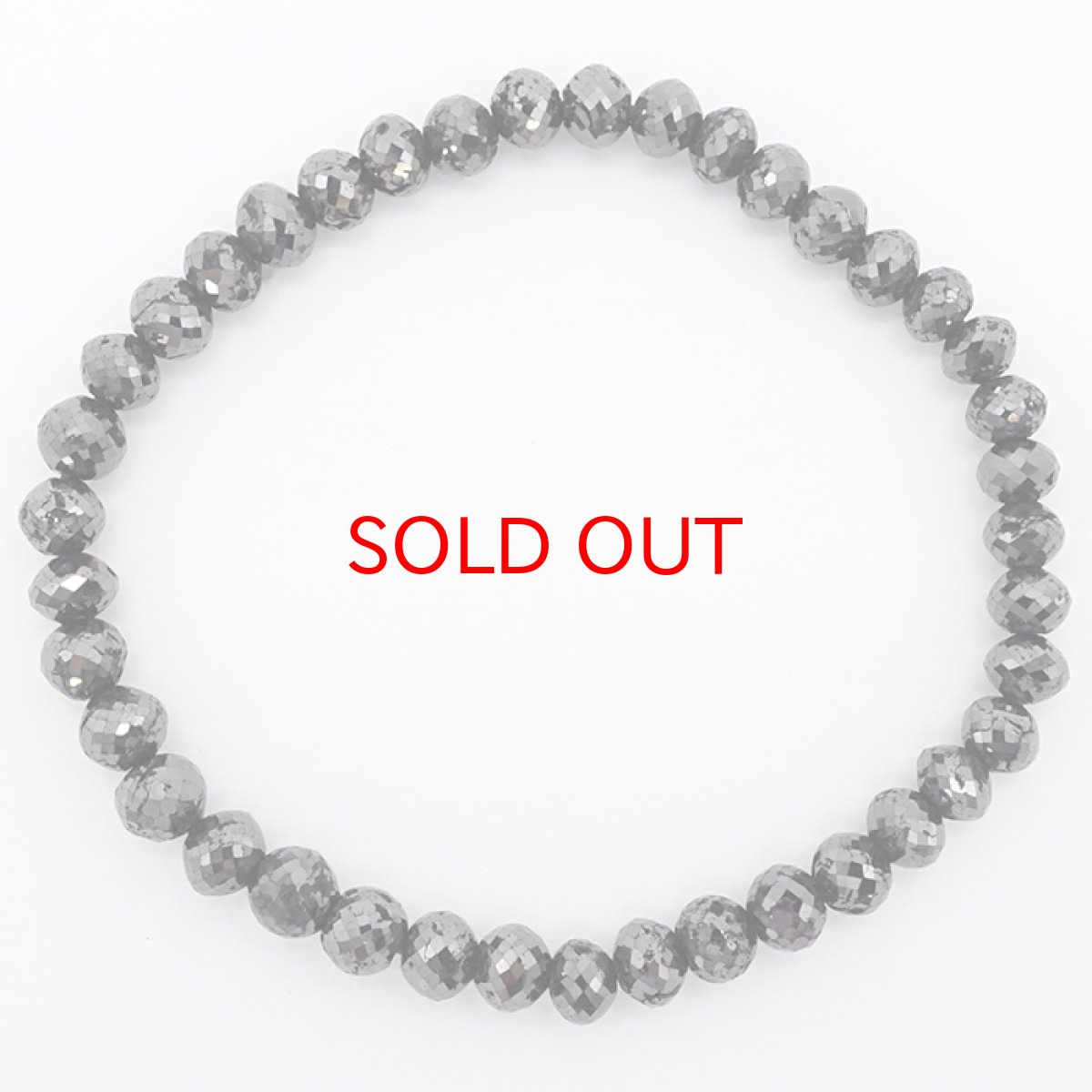 画像3: 【一点もの】 ブラックダイヤモンド 50.6ct ブレスレット アフリカ産 Black Diamond 多面カット 天然ダイヤモンド 天然石 パワーストーン カラーストーン (3)
