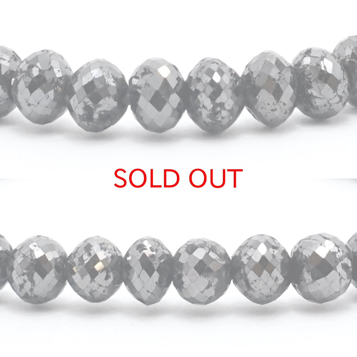 画像2: 【一点もの】 ブラックダイヤモンド 50.6ct ブレスレット アフリカ産 Black Diamond 多面カット 天然ダイヤモンド 天然石 パワーストーン カラーストーン (2)