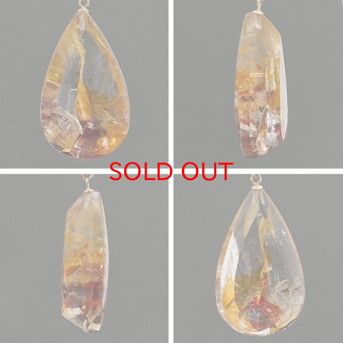 画像2: 【 一点物 】 シンフォニッククォーツ K18 ペンダントトップ ブラジル産 日本製 錦鯉水晶 天然石 パワーストーン カラーストーン (2)