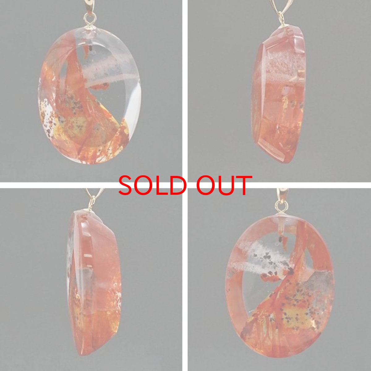 画像2: 【 一点物 】 シンフォニッククォーツ K18 ペンダントトップ ブラジル産 日本製 錦鯉水晶 天然石 パワーストーン カラーストーン (2)