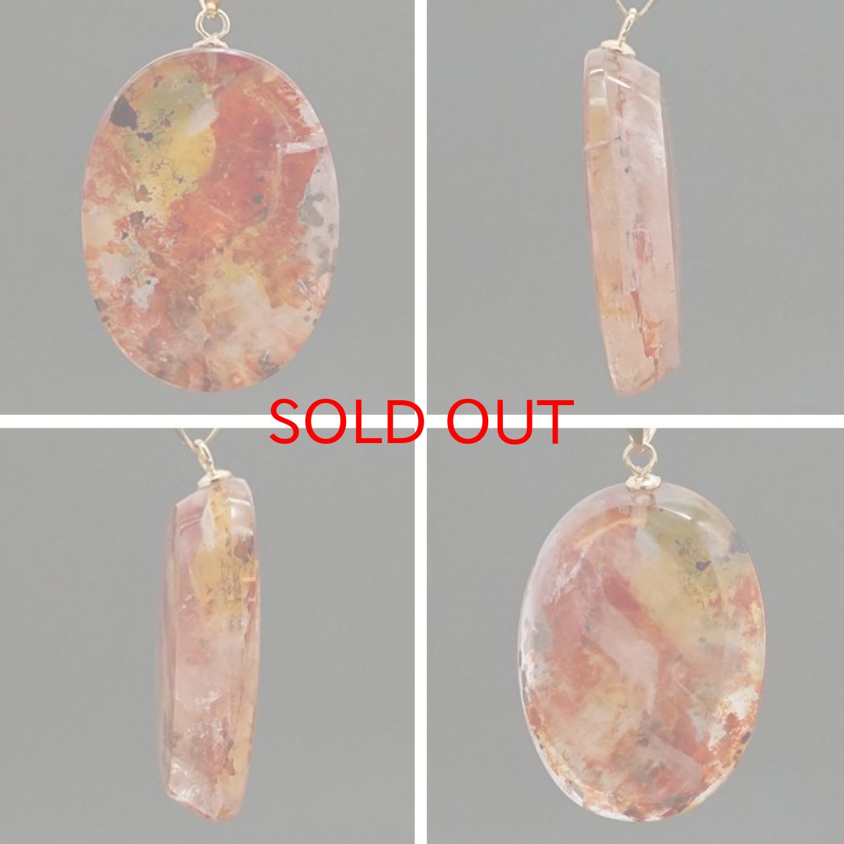 画像2: 【20%OFFセール】 【 一点物 】 シンフォニッククォーツ K18 ペンダントトップ ブラジル産 日本製 錦鯉水晶 天然石 パワーストーン カラーストーン (2)