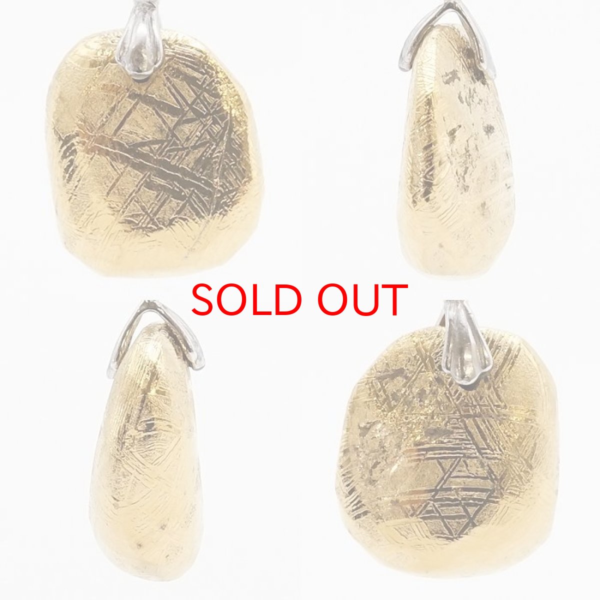 画像2: 【一点物】 ギベオン ペンダントトップ ゴールド ナミビア産 SV925 タンブル型 日本製 メッキ加工 宇宙のパワー 隕石 チャネリング 浄化 天然石 パワーストーン カラーストーン (2)