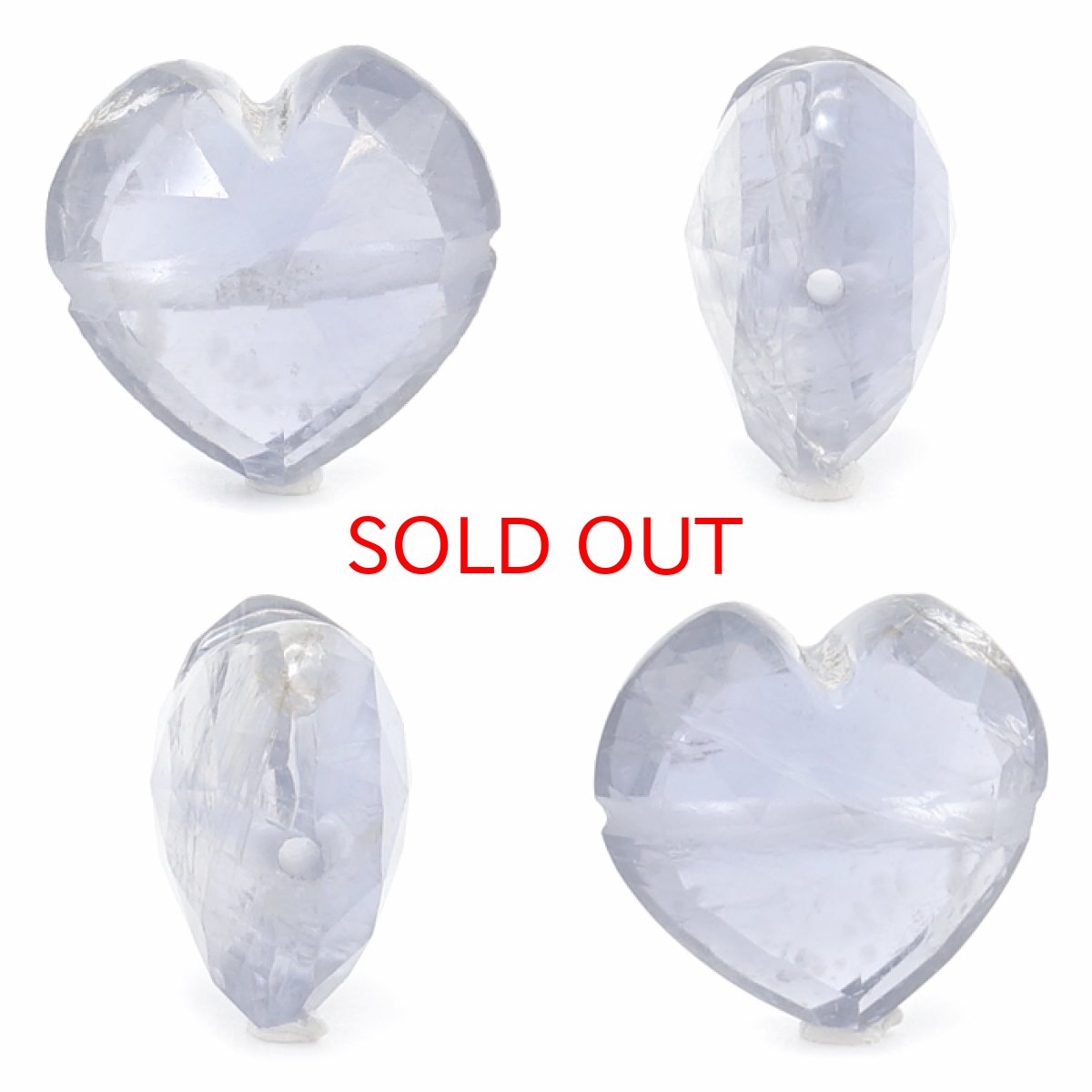 画像2: 天然石 ハート型ビーズ  アイオライト 13×13mm ブラジル産 【 一点もの 】 ハート型 横穴貫通 穴あき ビーズ ハート オリジナルアクセサリー ハンドメイド材料 【 一粒売り 】 天然石 パワーストーン カラーストーン (2)