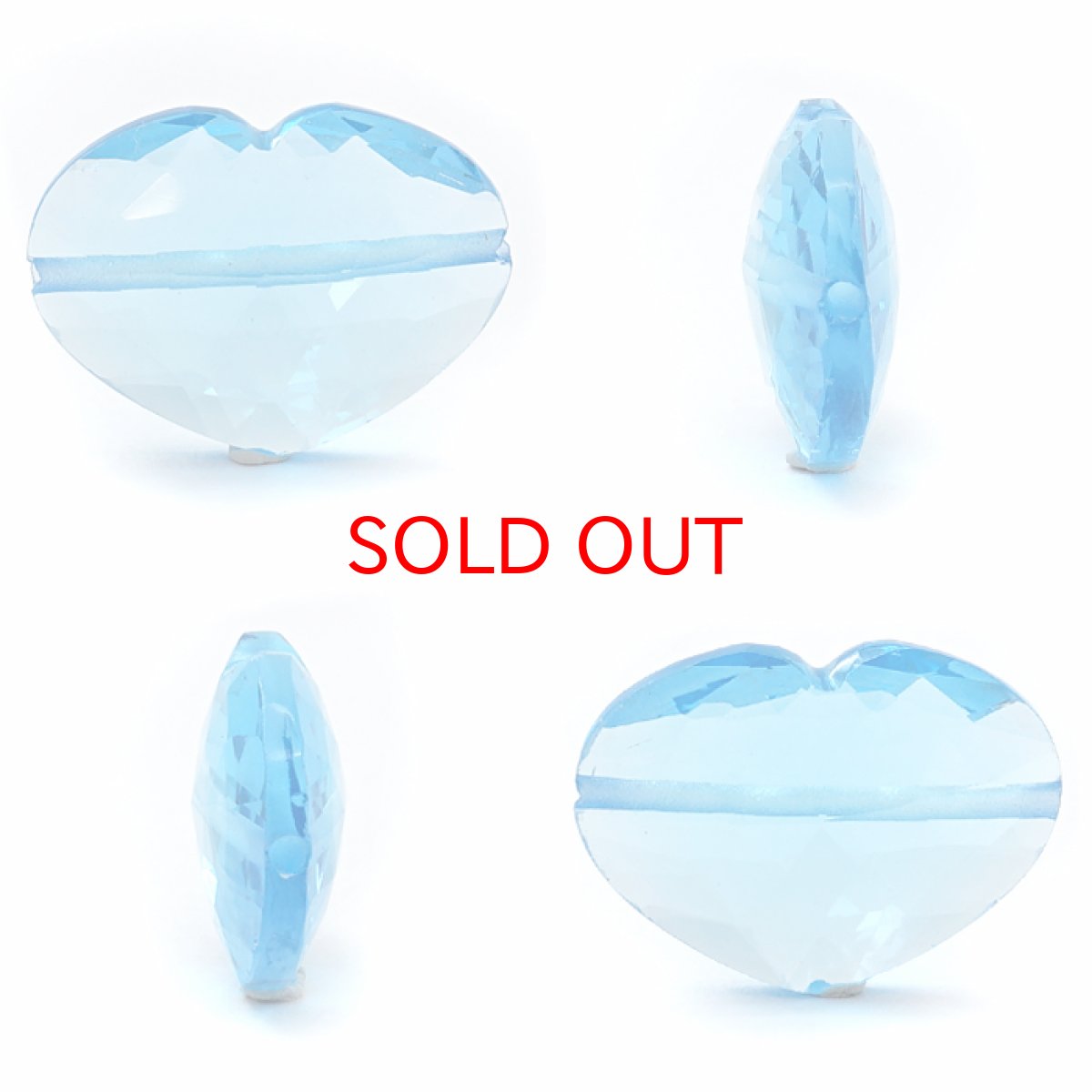 画像2: 天然石 ハート型ビーズ  スイスブルートパーズ 13×18mm ブラジル産 【 一点もの 】 ハート型 横穴貫通 穴あき ビーズ ハート オリジナルアクセサリー ハンドメイド材料 【 一粒売り 】 天然石 パワーストーン カラーストーン (2)