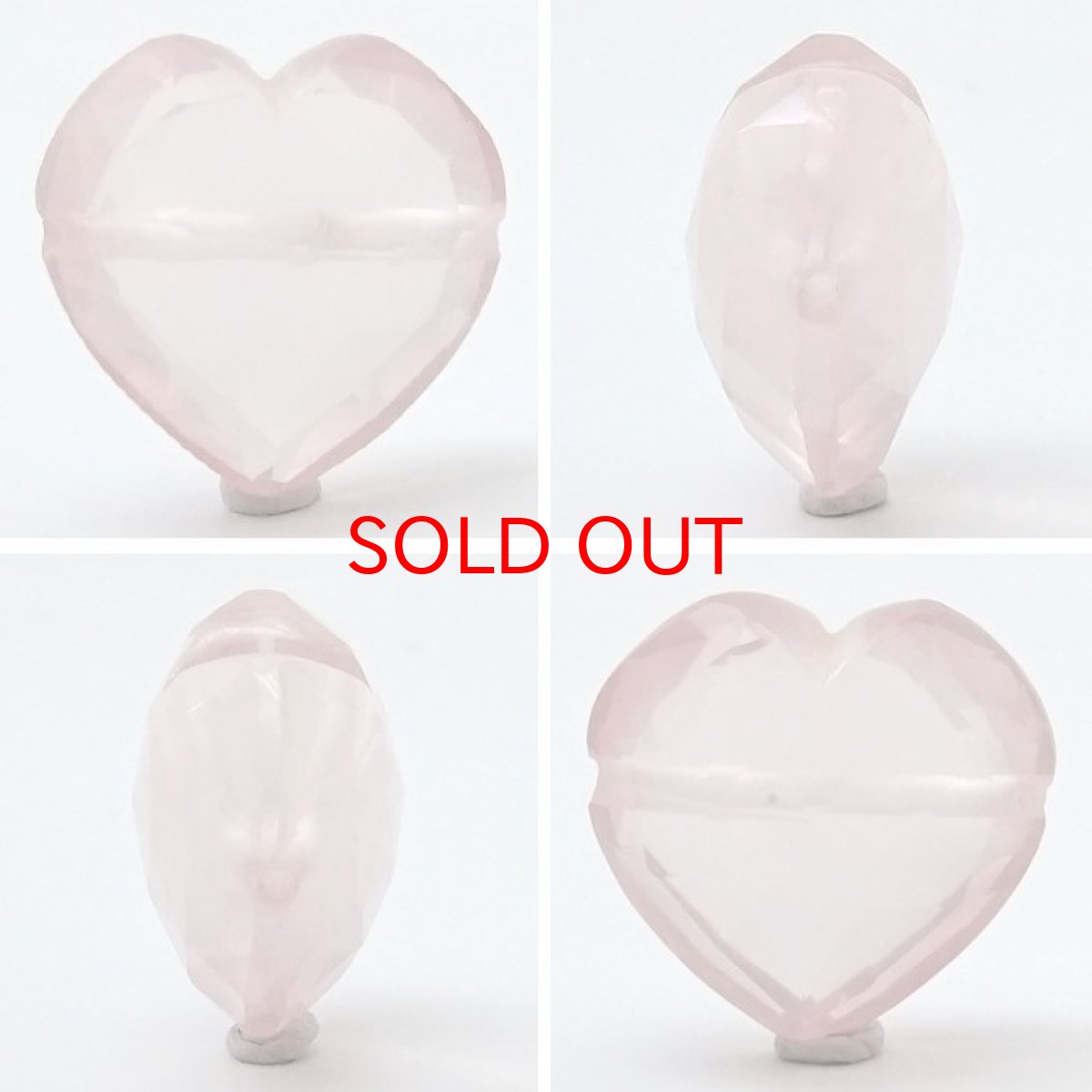 画像2: 天然石 ハート型ビーズ ローズクォーツ 14×14mm ブラジル産 【 一点もの 】ハート型 横穴貫通 穴あき ビーズ ハート オリジナルアクセサリー ハンドメイド材料 【 一粒売り 】 パワーストーン お守り 浄化 カラーストーン (2)