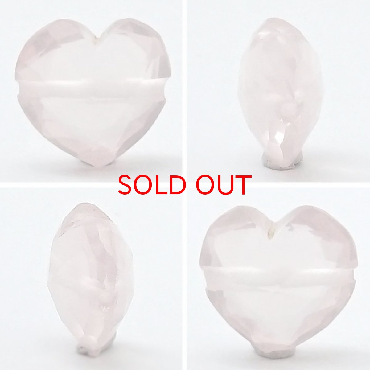 画像2: 天然石 ハート型ビーズ ローズクォーツ 9×9mm ブラジル産 【 一点もの 】ハート型 横穴貫通 穴あき ビーズ ハート オリジナルアクセサリー ハンドメイド材料 【 一粒売り 】 パワーストーン お守り 浄化 カラーストーン (2)