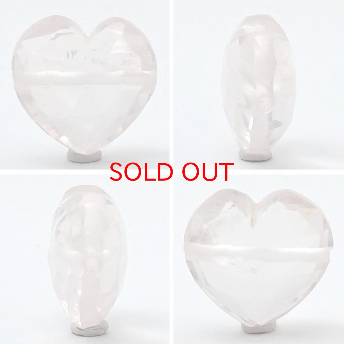 画像2: 天然石 ハート型ビーズ ローズクォーツ 12×12mm ブラジル産 【 一点もの 】ハート型 横穴貫通 穴あき ビーズ ハート オリジナルアクセサリー ハンドメイド材料 【 一粒売り 】 パワーストーン お守り 浄化 カラーストーン (2)