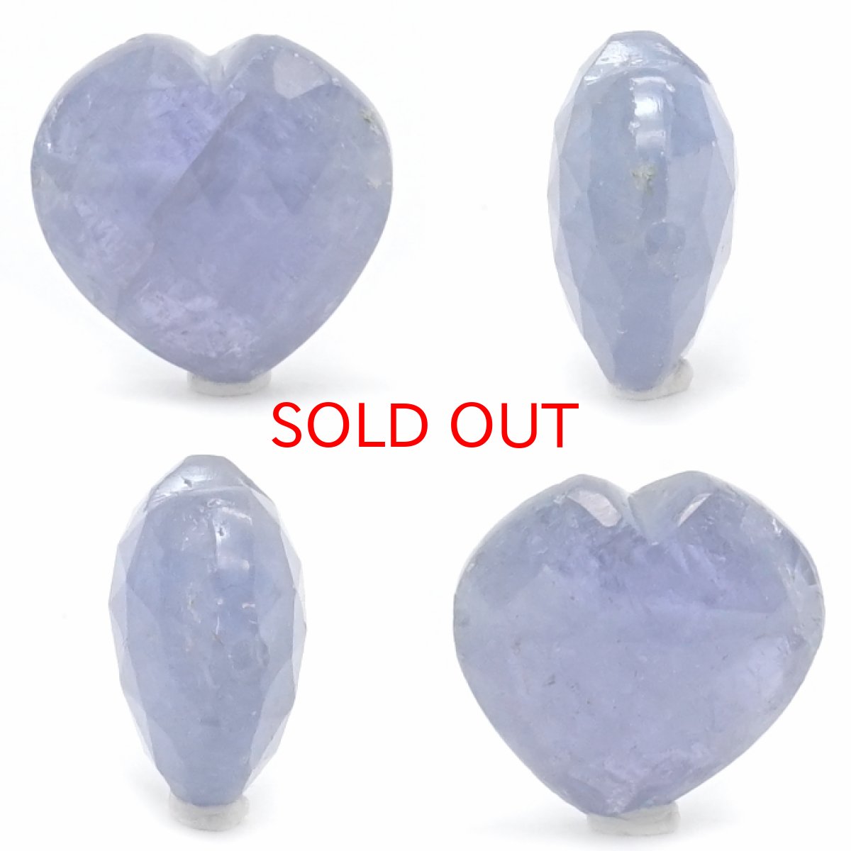 画像2: 天然石 ハート型ビーズ タンザナイト 13×13mm タンザニア産 【 一点もの 】ハート型 横穴貫通 穴あき ビーズ ハート オリジナルアクセサリー ハンドメイド材料 【 一粒売り 】 パワーストーン お守り 浄化 カラーストーン (2)