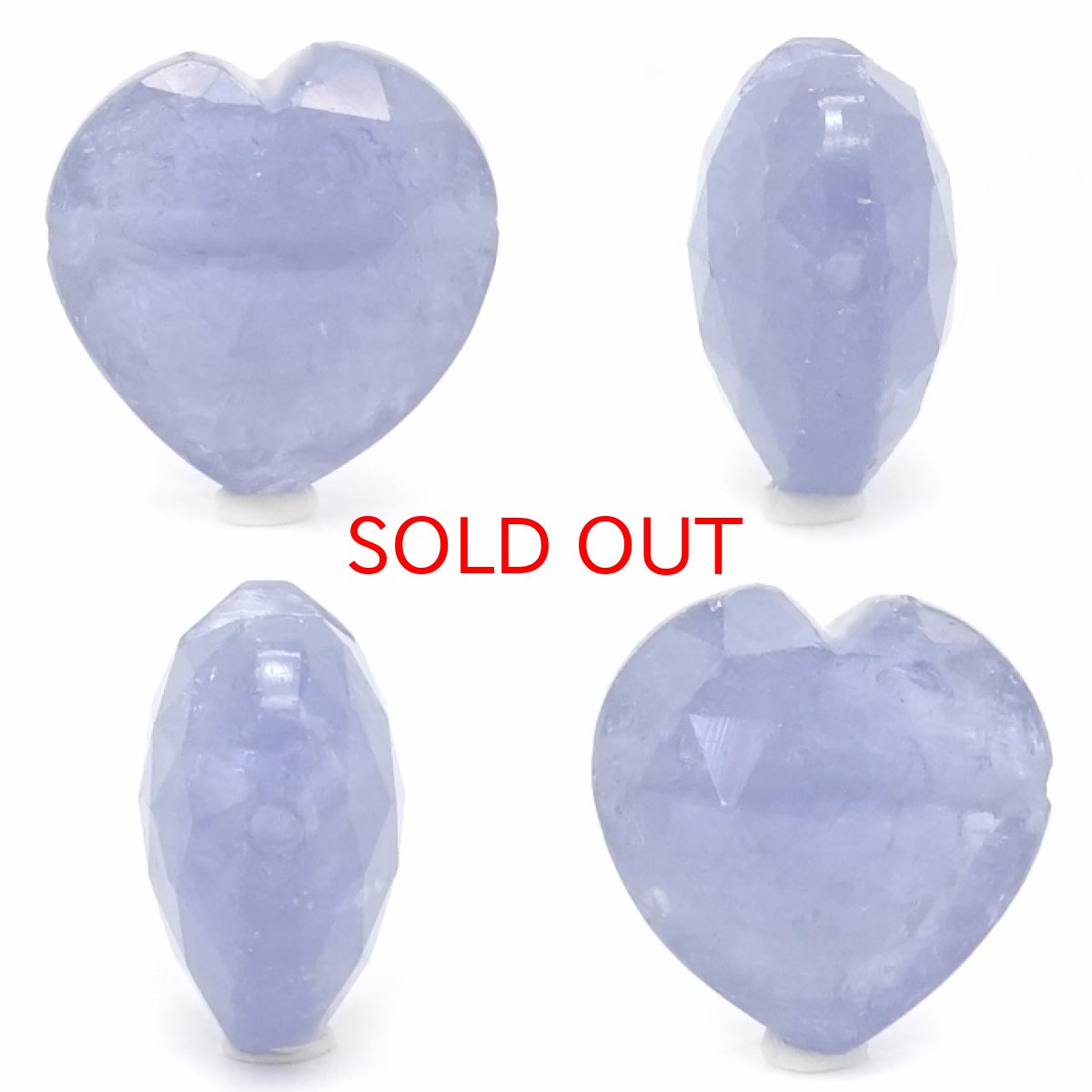 画像2: 天然石 ハート型ビーズ タンザナイト 13×13mm タンザニア産 【 一点もの 】ハート型 横穴貫通 穴あき ビーズ ハート オリジナルアクセサリー ハンドメイド材料 【 一粒売り 】 パワーストーン お守り 浄化 カラーストーン (2)