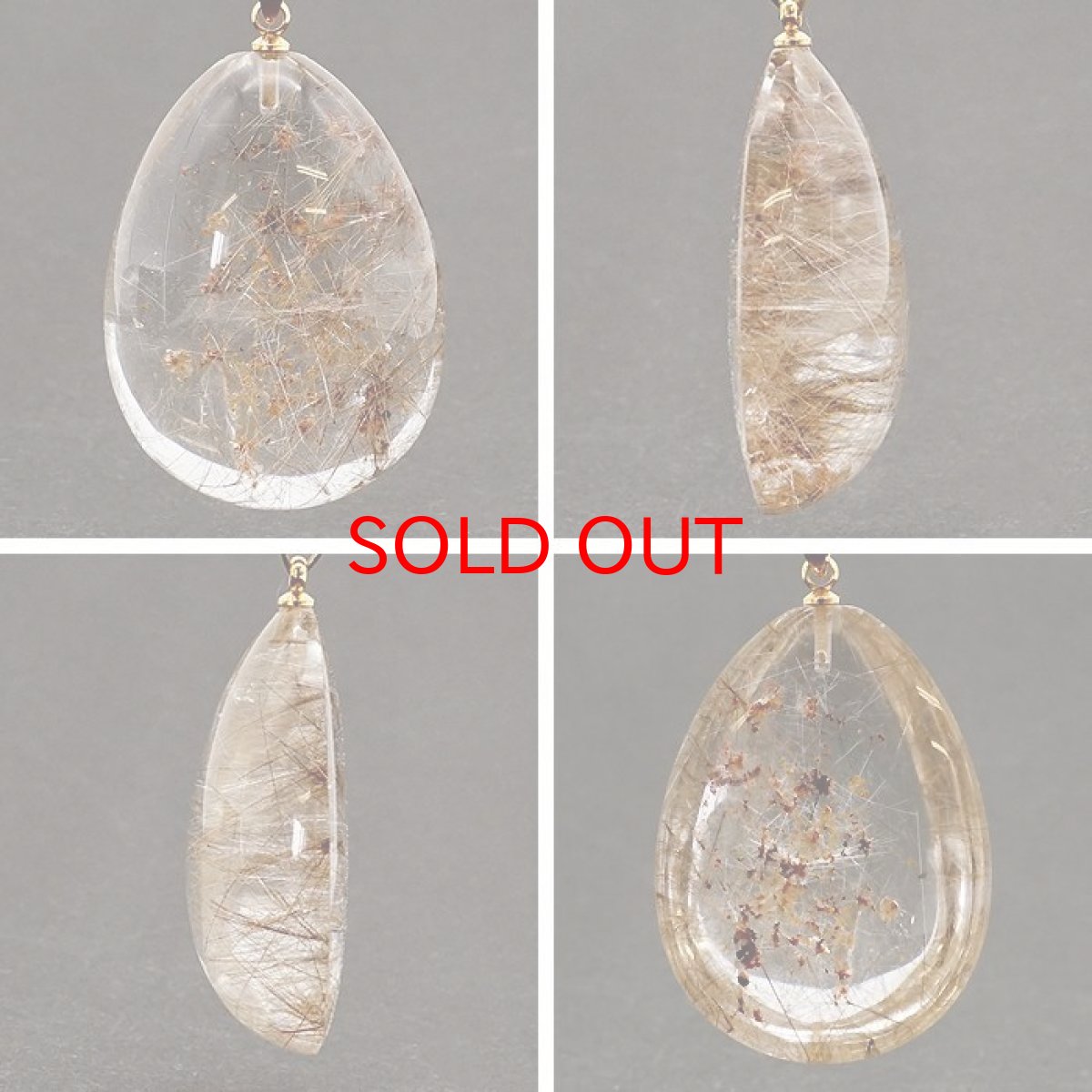 画像2: 【 一点物】 ガーデンクォーツ ペンダントトップ 17.5g ブラジル産 庭園水晶 水晶 Garden Quaetz ゴールド 日本製 天然石 パワーストーン カラーストーン (2)