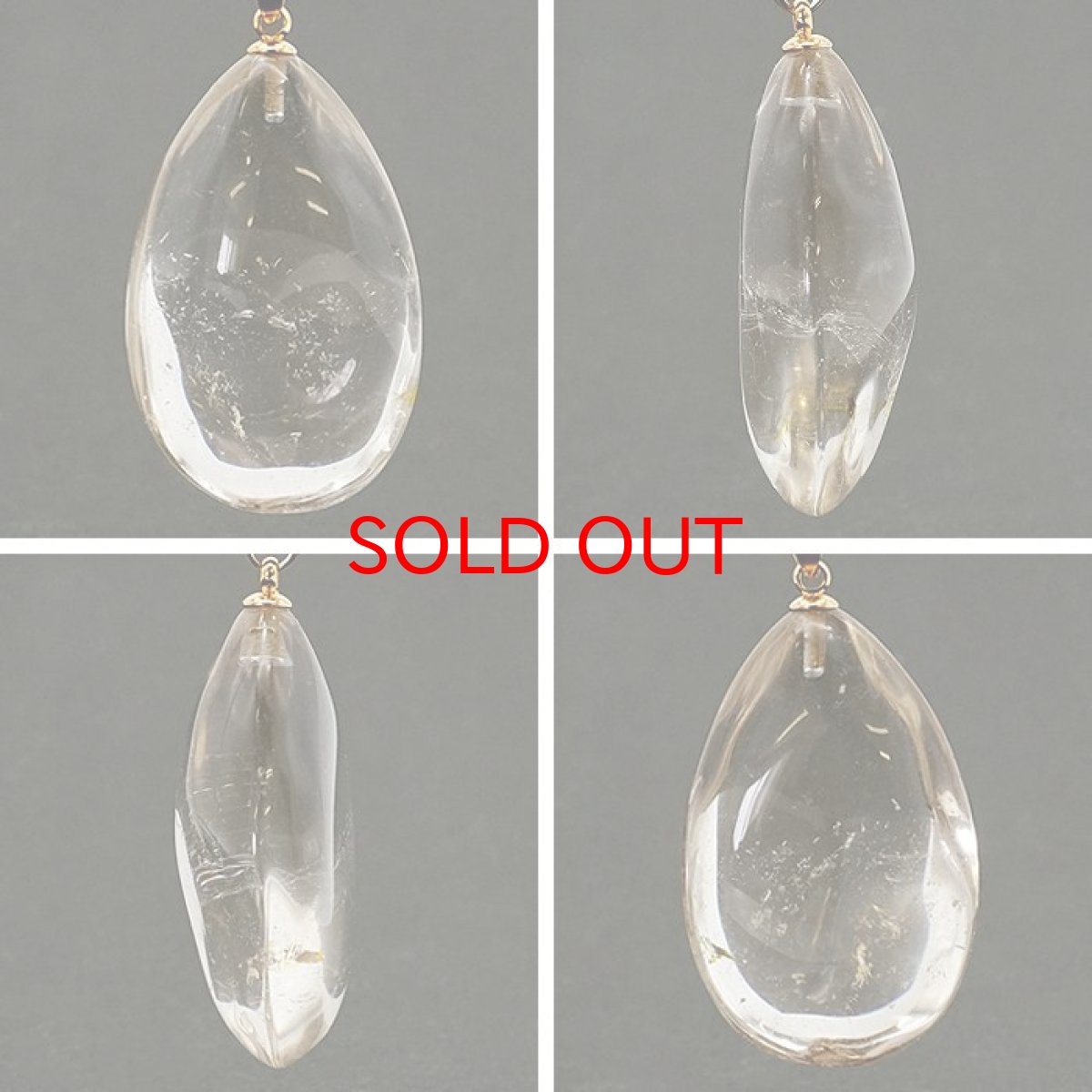 画像2: 【 一点物】 ガーデンクォーツ ペンダントトップ 16.3g ブラジル産 庭園水晶 水晶 Garden Quaetz ゴールド 日本製 天然石 パワーストーン カラーストーン (2)