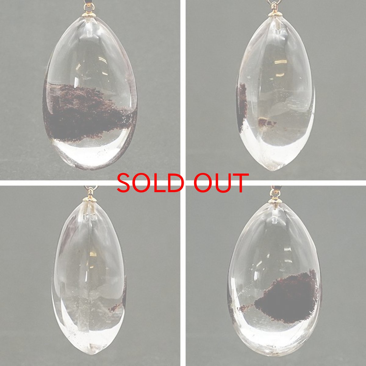 画像2: 【 一点物】 ガーデンクォーツ ペンダントトップ 32.8g ブラジル産 庭園水晶 水晶 Garden Quaetz ゴールド 日本製 天然石 パワーストーン カラーストーン (2)