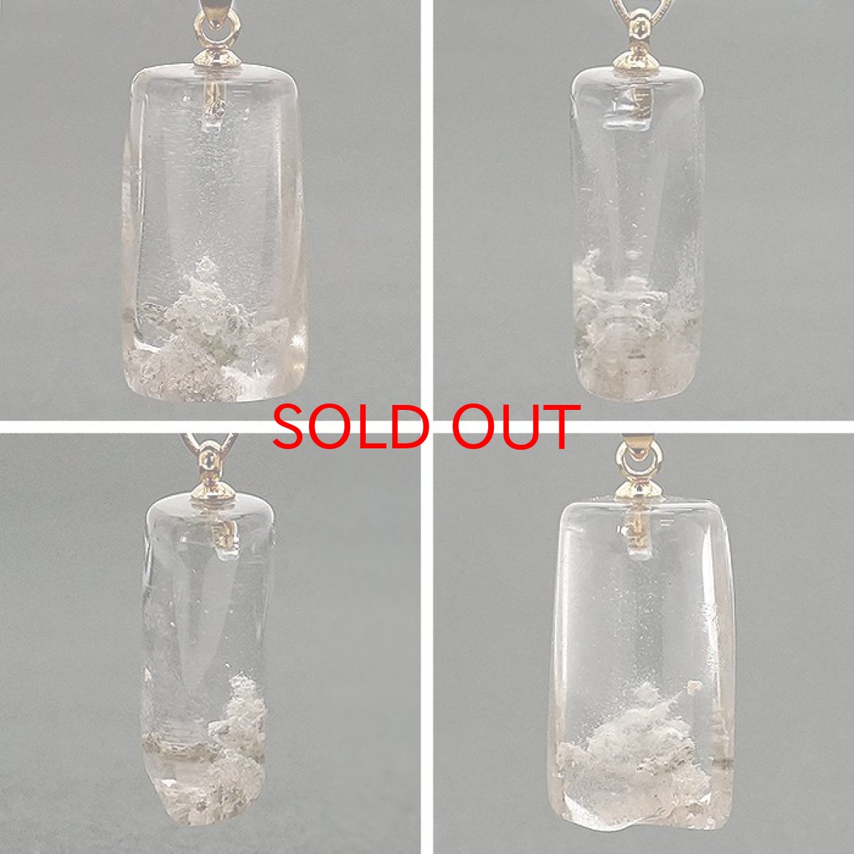 画像2: 【 一点物】 ガーデンクォーツ ペンダントトップ 4.3g ブラジル産 庭園水晶 水晶 Garden Quaetz ゴールド 日本製 天然石 パワーストーン カラーストーン (2)