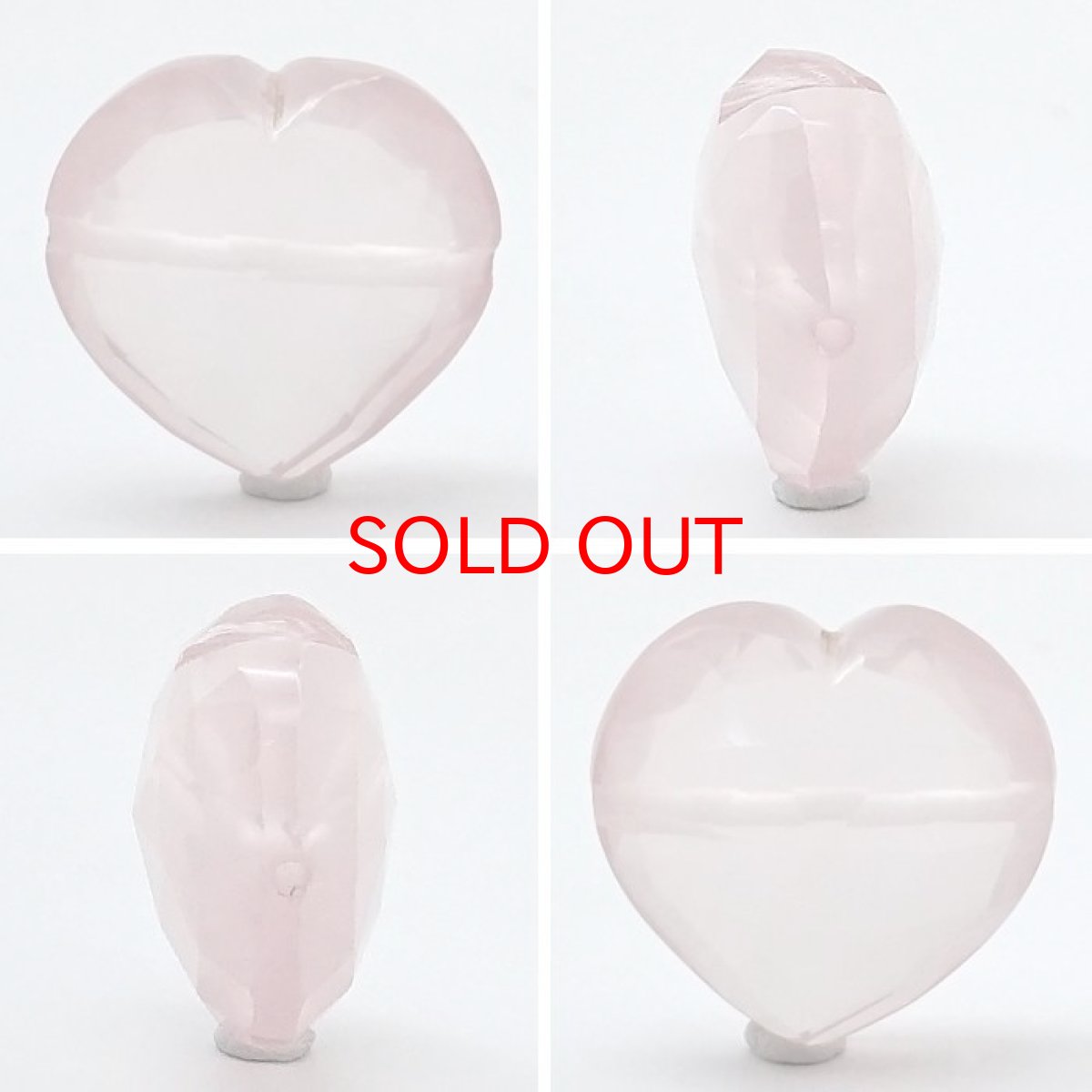 画像2: 天然石 ハート型ビーズ ローズクォーツ 14×15mm ブラジル産 【 一点もの 】ハート型 横穴貫通 穴あき ビーズ ハート オリジナルアクセサリー ハンドメイド材料 【 一粒売り 】 パワーストーン お守り 浄化 カラーストーン (2)