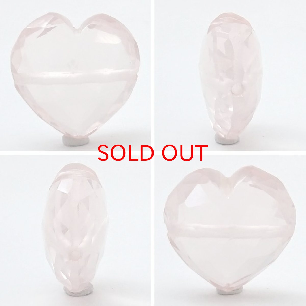 画像2: 天然石 ハート型ビーズ ローズクォーツ 14×15mm ブラジル産 【 一点もの 】ハート型 横穴貫通 穴あき ビーズ ハート オリジナルアクセサリー ハンドメイド材料 【 一粒売り 】 パワーストーン お守り 浄化 カラーストーン (2)