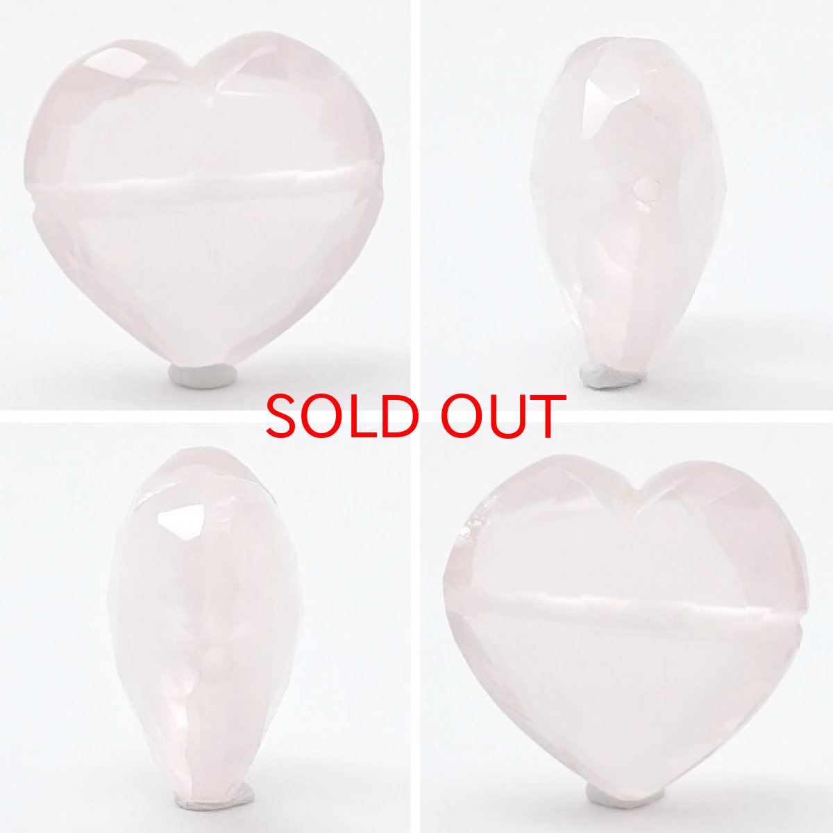 画像2: 天然石 ハート型ビーズ ローズクォーツ 15×16mm ブラジル産 【 一点もの 】ハート型 横穴貫通 穴あき ビーズ ハート オリジナルアクセサリー ハンドメイド材料 【 一粒売り 】 パワーストーン お守り 浄化 カラーストーン (2)