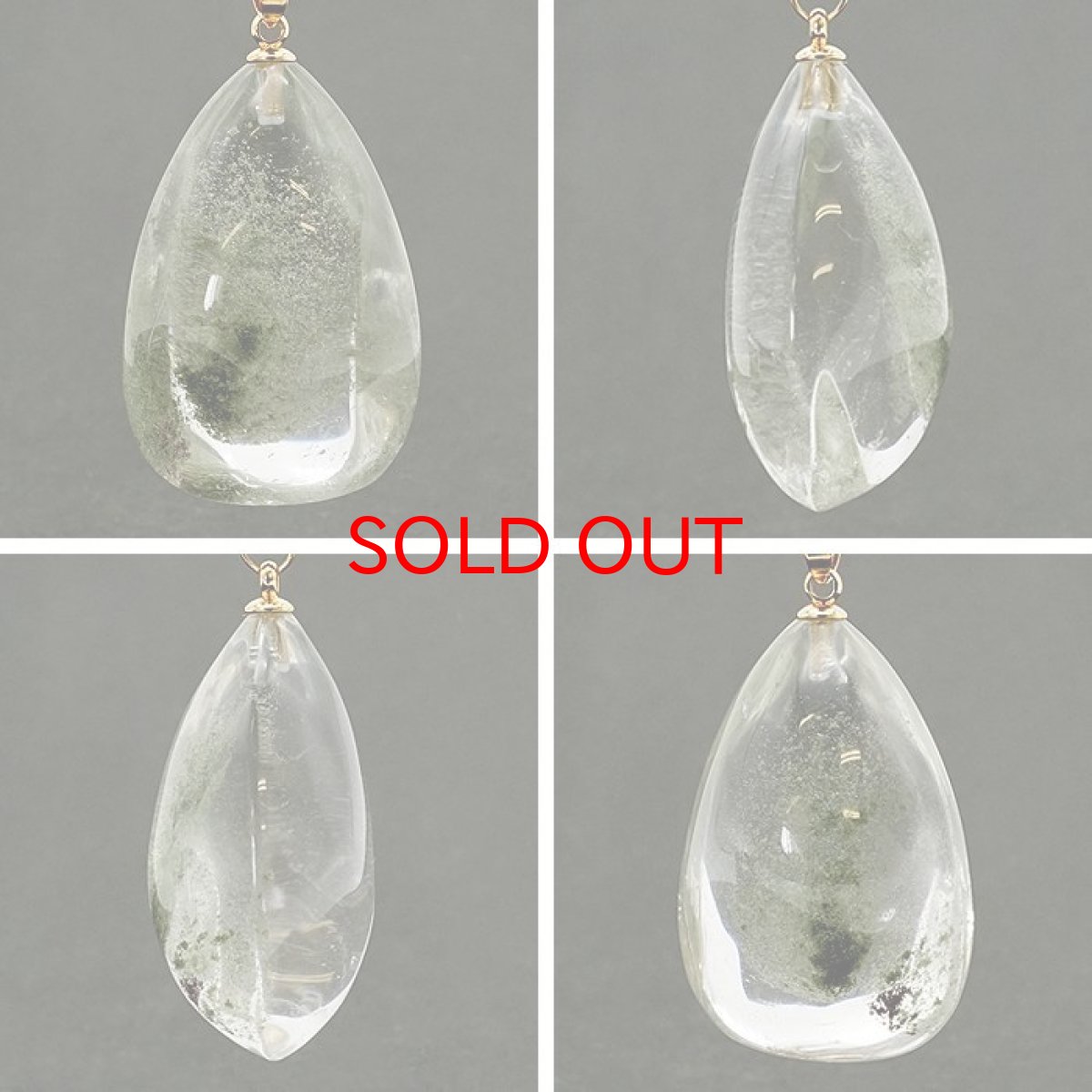 画像2: 【 一点物】 ガーデンクォーツ ペンダントトップ 18.4g ブラジル産 庭園水晶 水晶 Garden Quaetz ゴールド 日本製 天然石 パワーストーン カラーストーン (2)